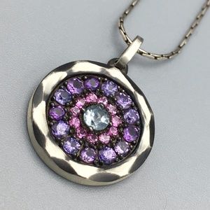 Semi-Precious Stones Sterling Silver .925 Necklace - Purple NIB Limited Edition